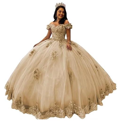 Fuomomo abiti stile quinceanera con scollo a cuore in pizzo e perline per donna abiti da ballo con fiori gonfi 3d abiti dolci 15 16 con bowie