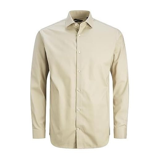 Jack & jones camicia da uomo slim fit, pure cashmere/fit: slim fit, l