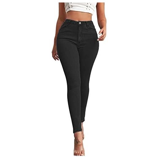 Generic pantaloni donna vita alta con elastico italy pantaloni da donna elasticizzati a vita alta con bottoni sottili pantaloni a matita da donna jeans elasticizzati pantaloni a vita alta donna larghi comoda