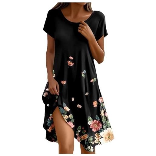 RYTEJFES abiti estivi donna vestito estivo dresses elegante abito boho casual vestiti abitini corto tubino curvy lino vestitini larghi chemisier midi prendisole chic