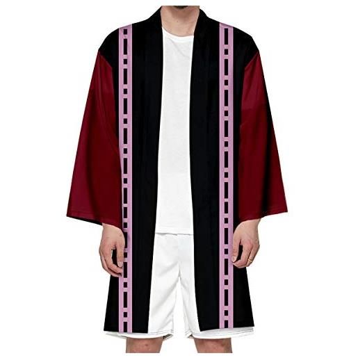 Seidarise - cardigan da uomo lungo kimono in stile giapponese con gru a sette maniche, aperto sul davanti - - large
