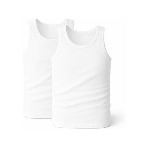 Cocain underwear 2 | 4 | 6 | confezione da 10 magliette da uomo brand cocain - canotta 100% cotone - bianco double rip - taglie dalla 5 alla 12 (m, 2 - maglia intima da uomo, a doppia coste)