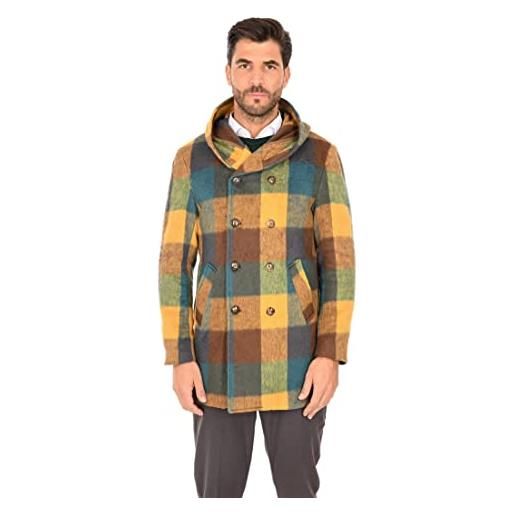 Ciabalù cappotto uomo invernale cappotto con cappuccio a quadri made in italy