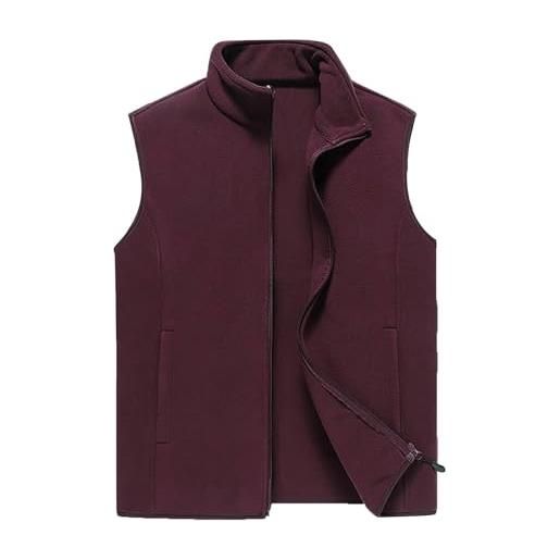 Generisch gilet in pile da uomo, 5 pezzi, taglie grandi, gilet invernale da uomo, senza maniche, per lavoro, autunno, inverno, caldo, per le mezze stagioni, vintage, gilet trapuntato, per attività all'aria