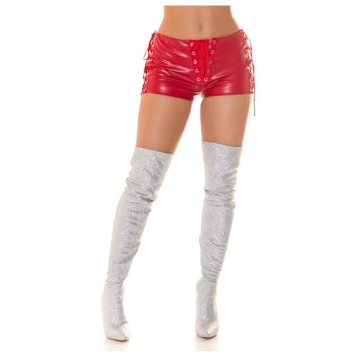 Koucla gogo pantaloncini in ecopelle con lacci e occhielli