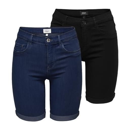 ONLY denim shorts onlrain mid waist bodycon fit denim shorts