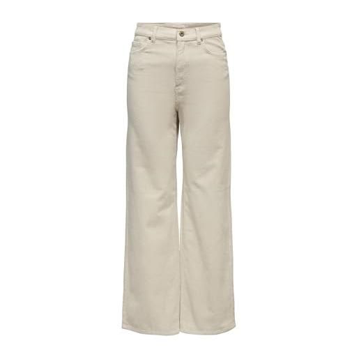 Only onlhope global ex hw wide cord pnt highwaisted, pantaloni larghi, farina d'avena, 42w x 32l