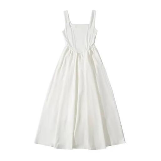 ZHSOAO a-line dr, giuntura in fibra a vita alta da donna, dimagrante, lunga, alla moda, for pendolari per donna(white, m)