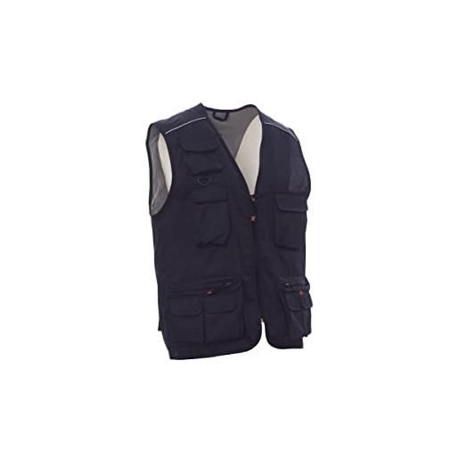 NSTF gilet uomo estivo multitasche cotone leggero taglie forti fino 6xl no maxfort con cacciatora (xl, blu)