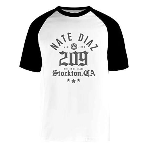JINBETEE kill or be killed - nate diaz t-shirt bianca a maniche corte con maglietta da baseball unisex