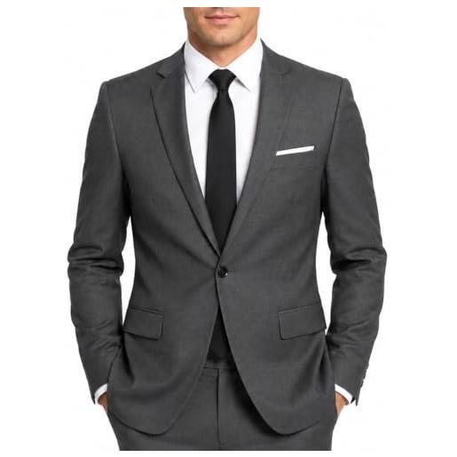 Allthemen blazer da uomo slim fit formale giacca da abito one button monopetto casual tuxedo suit giacche smart blazer grigio l