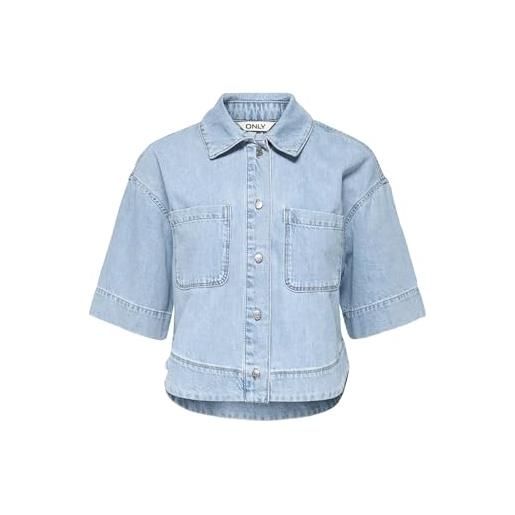 Only onlcleo - camicia in jeans da donna, mix blu chiaro, m