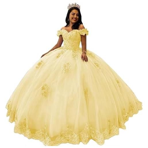 Fuomomo abiti stile quinceanera con scollo a cuore in pizzo e perline per donna abiti da ballo con fiori gonfi 3d abiti dolci 15 16 con bowie