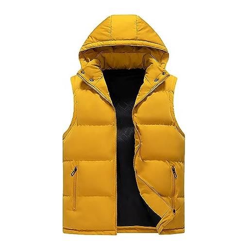 Vhersily gilet da uomo con cappuccio casual inverno caldo outdoor imbottito senza maniche trapuntato giubbotto smanicato invernale giubbino giacca cappotto puffer imbottiti, per il tempo libero