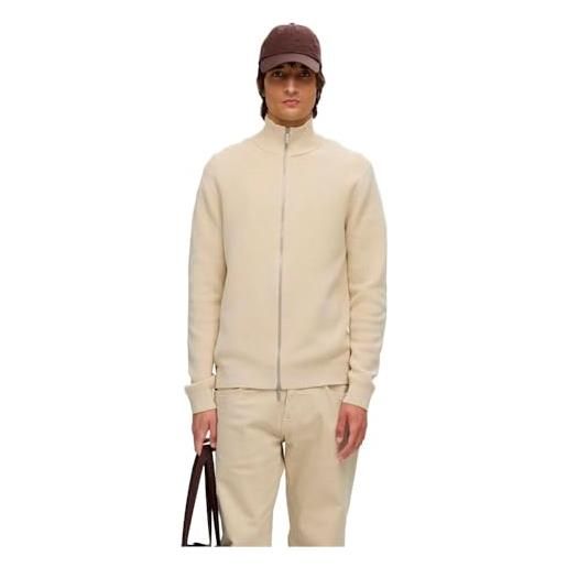 SELECTED HOMME knitted cardigan zipped high neck oatmeal m oatmeal m