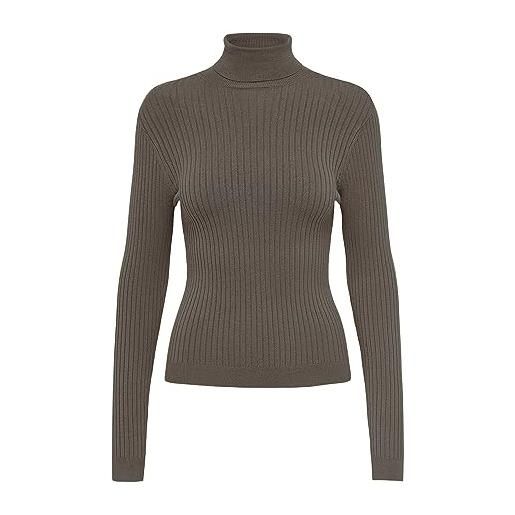 ONLY onlkarol l/s rollneck knt noos pullover, donna, marrone (noce), xxl