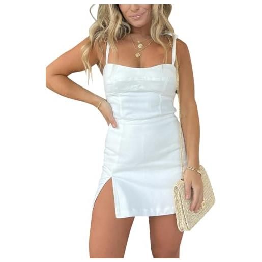 Onsoyours donna abito in jeans elegante moda mini abito con zip chic retro slim vestito gonna a tubino estivo