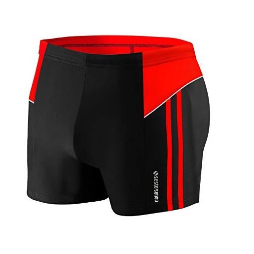 sesto senso pantaloncini da bagno uomo costume boxer calzoncini pantaloni swim shorts bd 384 4xl nero