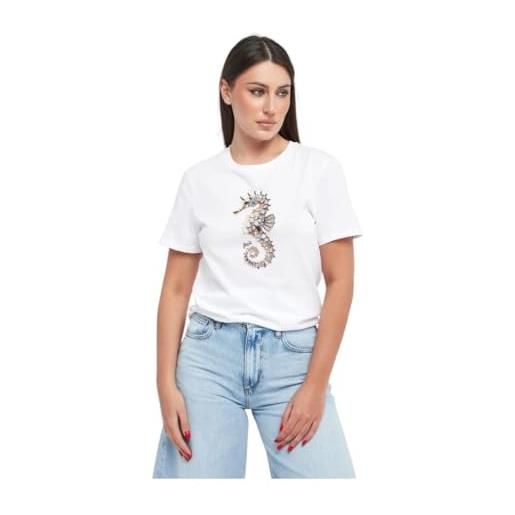 Liu Jo t-shirt mezze maniche wa6237 js923 (it, testo, m, regular, regular, bco seahorse liu jo-p9778)