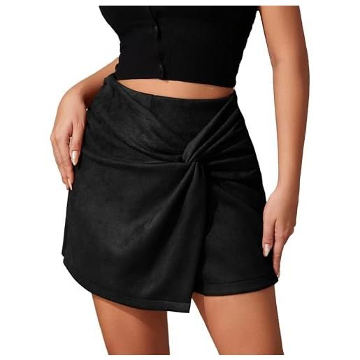 Adigau gonna in pelle scamosciata da donna sexy asimmetriche minigonna a vita alta elegante gonna corta aderente con cerniera per primavera autunno inverno