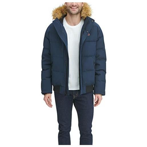 Tommy Hilfiger arctic cloth - bomber trapuntato da uomo, a collo alto, navy, xx-large
