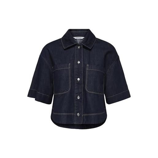 Only onlcleo - camicia in jeans da donna, blu jeans scuro, xl
