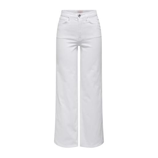 Only onlmadison blush hw wide dnm cro noos donna, bianco, xl / 30l