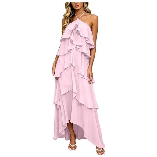MaNMaNing abito lungo donna chiffon stampa floreale elegante maniche lunghe formale sera festa matrimonio ospite leggero traspirante abito elegante donna primavera estate