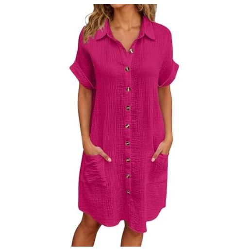 RYTEJFES abiti estivi donna vestito estivo abitino curvy abito cotone spiaggia prendisole boho vestitino larghi leggero dresses estate vestitini mare vestiti tubino
