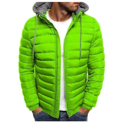 MQYXGS cappotti da uomo giacca spessa e calda piumini isolanti con cappuccio cappotto resistente al cotone giacca leggera piumino imbottito cappotto maglione giacca a maniche lunghe con cerniera intera