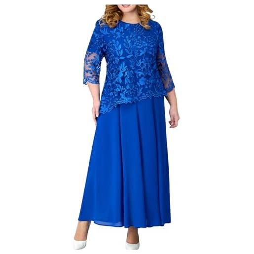 Generic abiti da sera eleganti da donna, a 3/4 di manica, con pizzo ricamato, abito lungo in chiffon, modesto, formale, abiti da cocktail per madrine/madrini, outfit di grandi dimensioni, i miei ordini, saldi