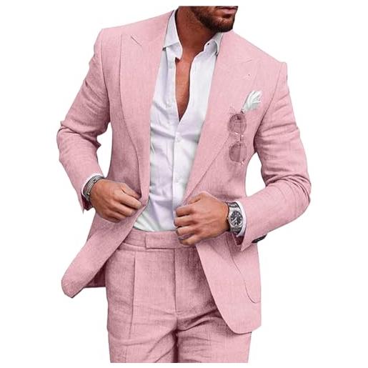 Oanviso abito completo da uomo classico tinta unita abito a maniche lunghe 2 pezzi abiti da lavoro formali blazer e pantaloni chic risvolto blazer sets per matrimoni e affari