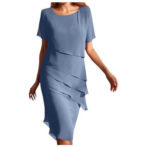 RYTEJFES abiti estivi donna vestito donna estivo abiti abito corto elegante vestiti freschi lunghi primaverile cotone mare curvy abitino summer vestitini anziana 2xl da casa taglie forti maglina abbigliamento