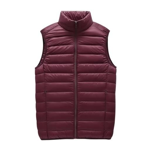 Peuignao gilet piumino uomo leggero giubbotto giubbino giacca smanicato invernale gilet imbottito trapuntato sottogiacca piumini smanicato giubbotto senza maniche uomo casual taglie forti oversize rosso 4xl