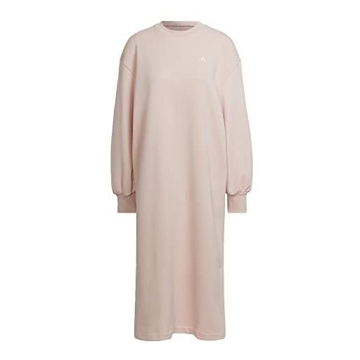 adidas vestito da donna in pile sotto il ginocchio, vapur rosa, medium