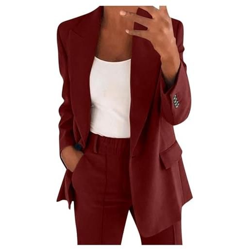 Generico completo donna elegante tailleur blazer completa completo tailleur pantaloni e giacca taglie forti da cerimonia tailleurs pantalone estivo curvy ufficio e lavoro tuta due pezzi