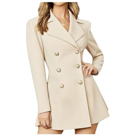 nicticsi abito blazer da donna elegante scollo a v vestito moda giacca doppiopetto business manica lunga vestiti da lavoro