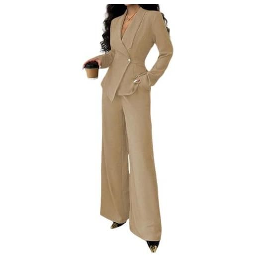 ORANDESIGNE tailleur donna elegante curvy tailleur pantaloni e giacca 2 pezzi ufficio completo due pezzi set cerimonia feste matrimonio