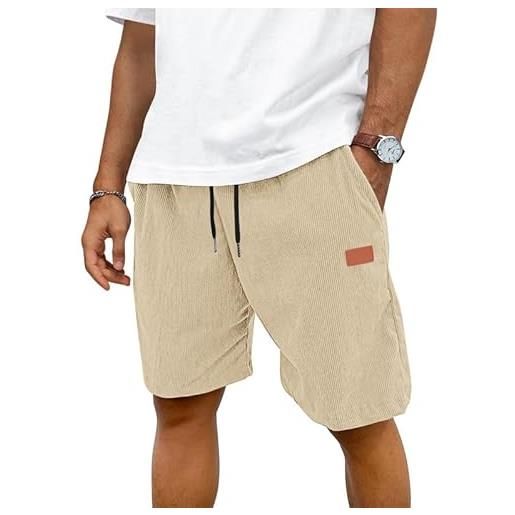 TARAINYA velluto a coste pantaloncini uomo cotone estivi con coulisse