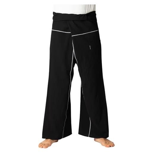 PANASIAM fisherman pants stripe-design, black, xl