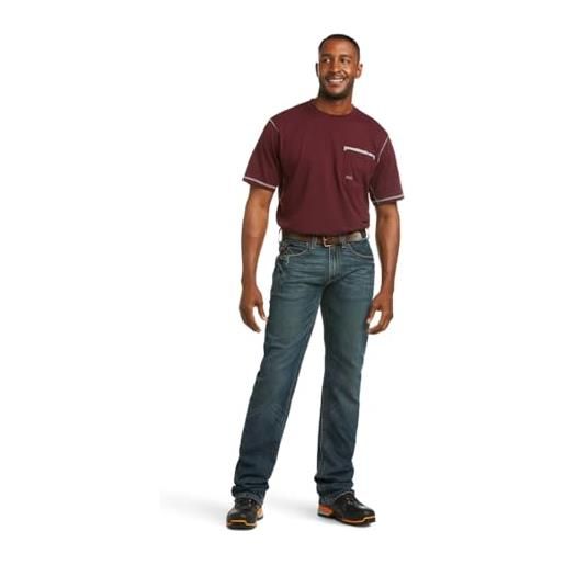 Ariat men's m5 rebar stretch slim fit straight leg jean, blue, 32x30