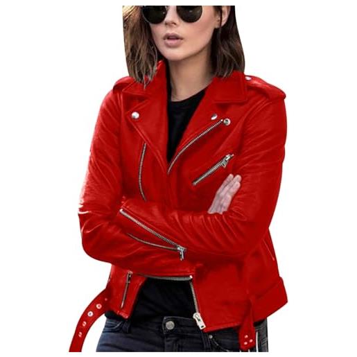 Peuignao giacca ecopelle donna giubbino ecopelle giubbotto pelle giacca similpelle biker giubbini moto leather jacket giacche finta pelle pu bikers giubbotti moto donna primavera motociclista