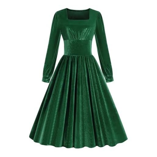 Onsoyours vestito in velluto donna invernale vestiti elegante sexy abiti velluto da natale autunno inverno vintage abito da cerimonia cocktail festa sera