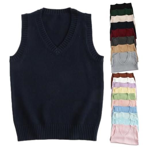 GAGFDA gilet da donna ultra morbido con scollo a v, gilet lavorato a maglia da donna autunno inverno casual cotone senza maniche maglioni tinta unita pullover maglione gilet, canotta da donna