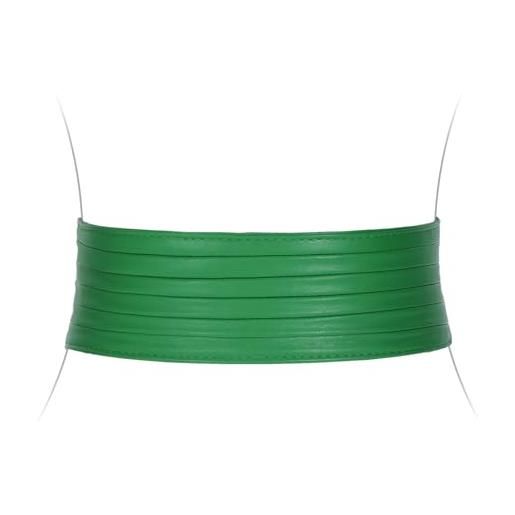 VONMELLI cinture elastiche larghe da donna per abiti vintage moda corsetto in pelle elastica cintura da donna, verde, fit waist size 34-38