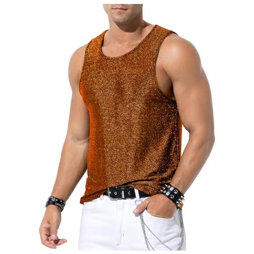 Casey Kevin canotte da uomo paillettes glitter canottiera magliette uomo casual giacca brillantini maglietta