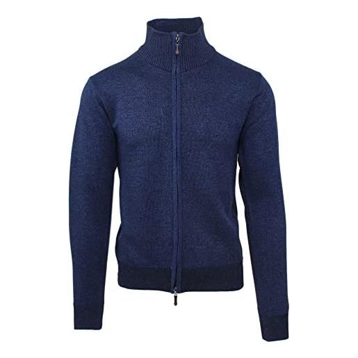 Ciabalù cardigan uomo con zip pesante maglione con cerniera e collo alto (blu cobalto, 3xl)