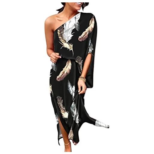 Onsoyours abito estivo da donna abito monospalla con stampa floreale abito longuette abito lungo elegante da spiaggia abito casual