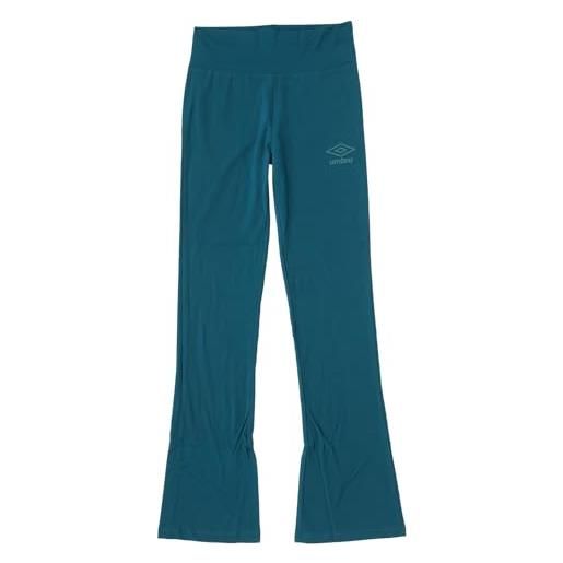 Umbro leggings donna zampa in cotone elasticizzato 32229 (it, testo, xl, regular, regular, standard, ocean)