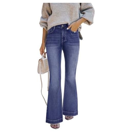 STARBILD flared fit jeans con tasche bootcut donna, high rise pantaloni vita alta leggings a zampa